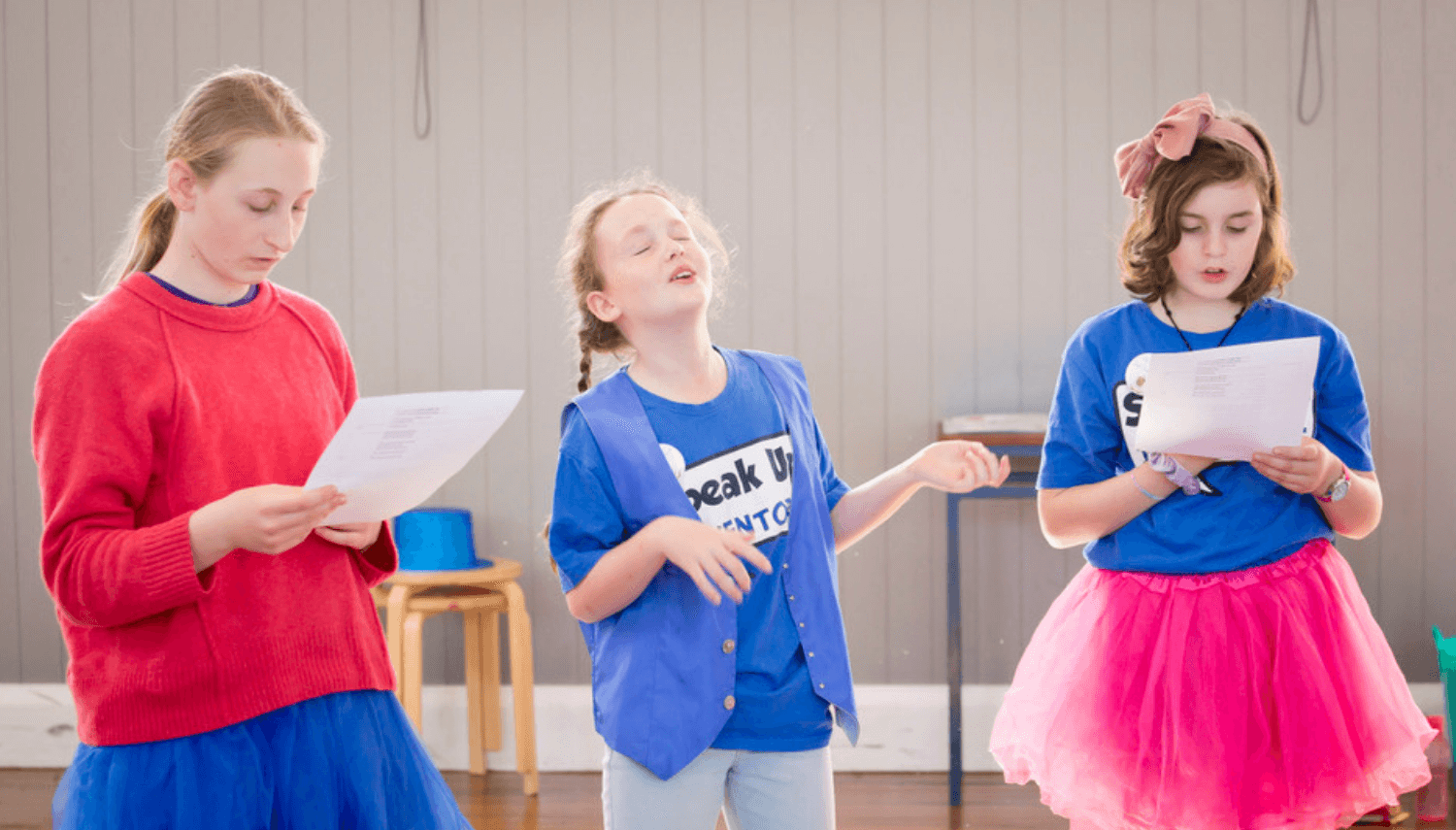 drama students rehearsing